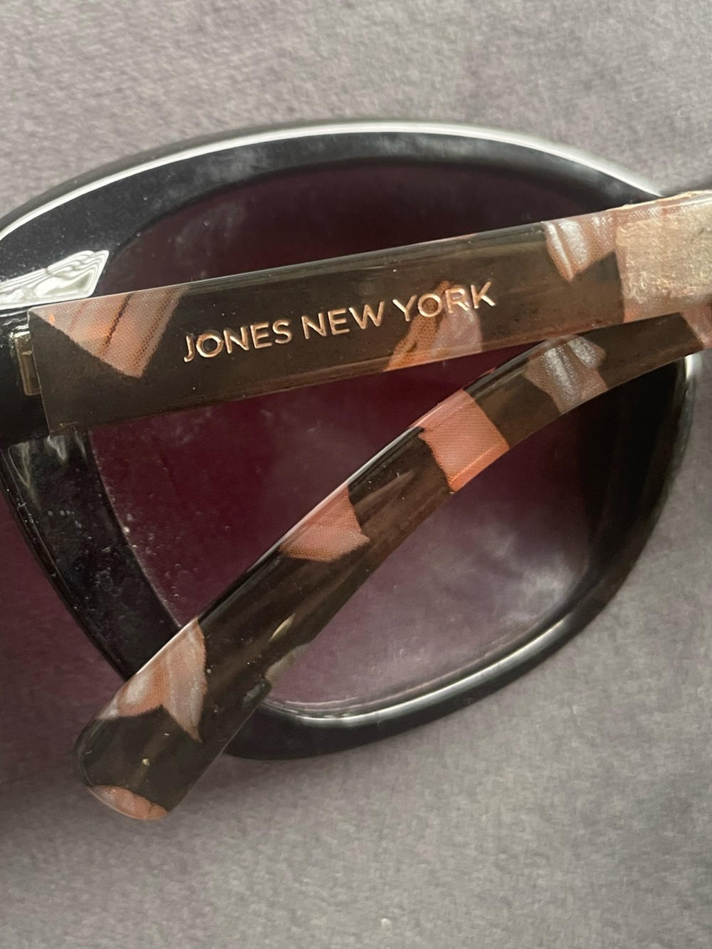 Jones New York Women's Black Frame Sunglasses with Purple Gradient Lenses - Picture 4 of 4